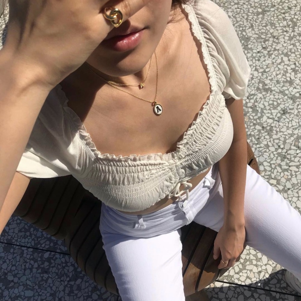 white crop top